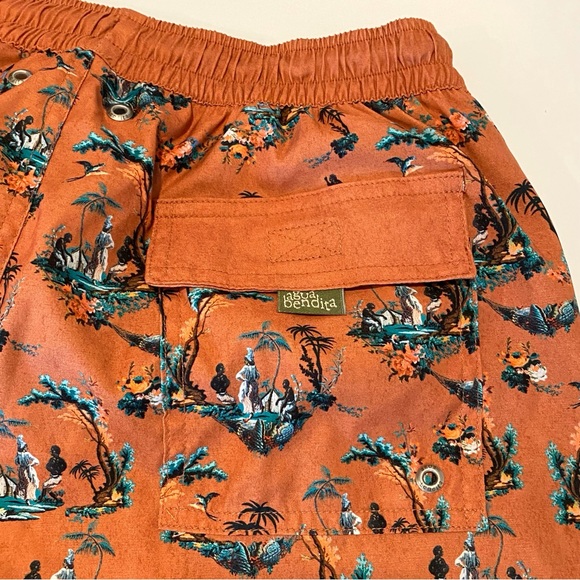 Agua Bendita Joe Pavana brown green tree print Swim Shorts trunks - Picture 8 of 11